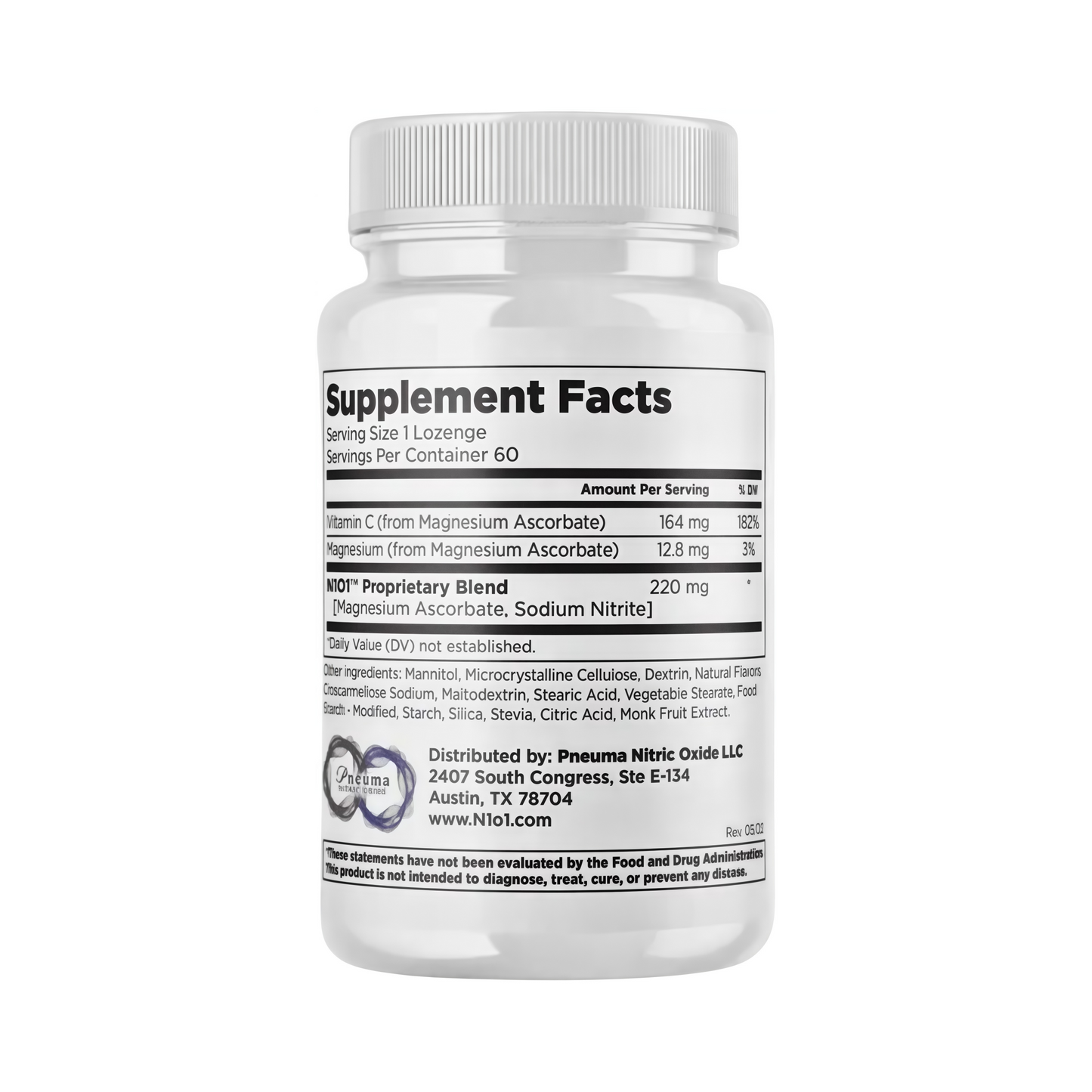N1O1 Nitric Oxide Lozenges Supplement, 60 Count, 30-Day Supply