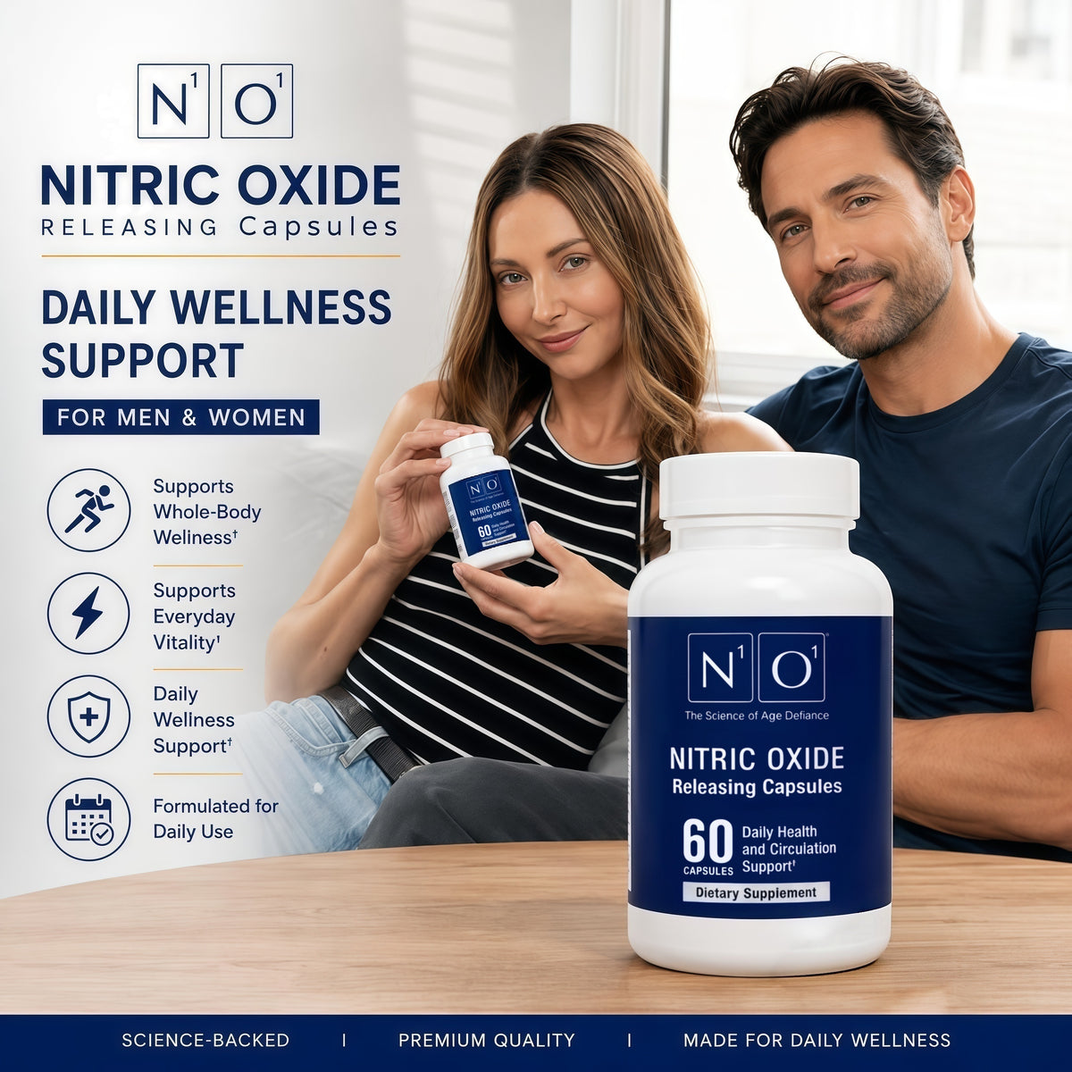 N1O1 Nitric Oxide capsules Supplement, 60 Count, 30-Day Supply